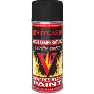 Vitcas Heat Resistant Paint Spray - Black, 400ml.