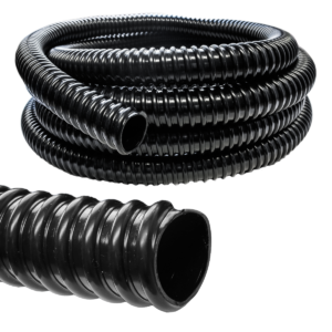Pontec 1” Flexible Corrugated Ribbed Pond Pump Filter Hose – Black/per meter.