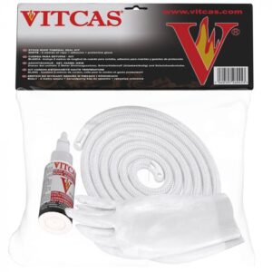 Vitcas 10mm White Stove Rope Seal+Glue (Kit)