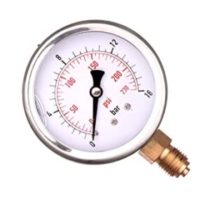 Mondeo Pressure Gauge, 0-16 bar, G1/4 Glycerin filled, Radial