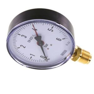 Weishaupt Pressure Gauge, vertical, 100mm, 0 – 6 bar, 1/2”