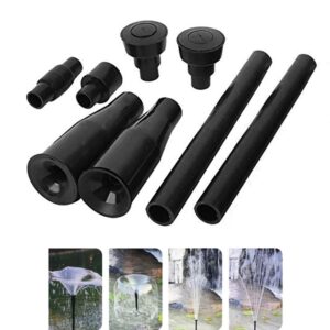 Sicce Jet Kit: Plastic Garden Fountain Nozzle Heads 4 Shapes -Black