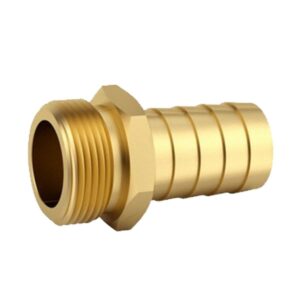 Brass hose connector with male thread and hexagonal collar 1/2’’ x 9 mm