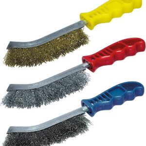 MachineMart Hand Wire Brush Set, 3 Piece