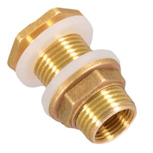 Brass Straight Bulkhead Fitting with Male Thread 1’’