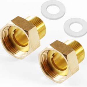 Pack of 2 Pump Brass Fittings, 1’’ Female Union Nut x 3/4’’ Male Thread